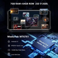 FOSSiBOT F101 P Smartphone, 4GB/64GB, 10.600mAh Akku, 5,45" HD+, 24MP Kamera, 7GB RAM, 512GB erweiterbar, 123dB Lautsprecher, 4G Dual SIM, Face ID, GPS