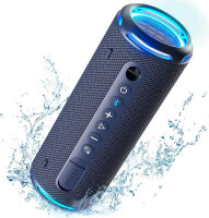 Tronsmart T7 Lite Bluetooth Lautsprecher, 24W, Dual-Treiber, IPX7 wasserdicht, 24h Akku, LED-Licht, Marineblau
