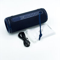 Tronsmart T7 Lite Bluetooth Lautsprecher, 24W, Dual-Treiber, IPX7 wasserdicht, 24h Akku, LED-Licht, Marineblau