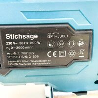 Germania GPT-JS001 Jigsaw, 800 W, Pendulum Stroke, 230 V, 0–3000 rpm, Model 7061927, powerful, precise