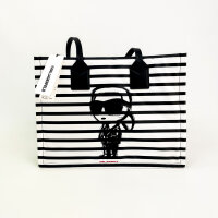 Karl Lagerfeld IKON Nylon Stripes Shopper-Tasche, Modell A2W30176, Tote Bag, 37x29x12 cm, gestreiftes Design