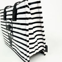 Karl Lagerfeld IKON Nylon Stripes Shopper-Tasche, Modell A2W30176, Tote Bag, 37x29x12 cm, gestreiftes Design