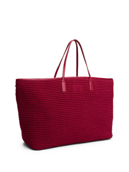 Tommy Hilfiger Sofia Capsule, rote Strandtasche, Modell AW0AW17442 XJS, geräumig, mit Logo, Tragehenkel, modisches Design