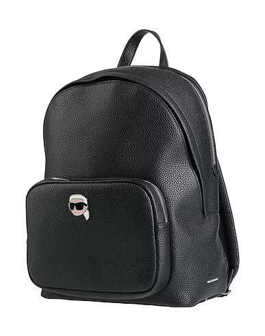 Karl Lagerfeld IKON Pebble MD Rucksack, 38x30x12 cm, Schwarz, Modell A1W30497, eleganter City-Rucksack mit Reißverschluss und Logo-Detail