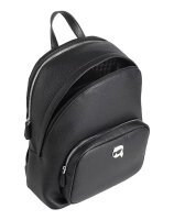 Karl Lagerfeld IKON Pebble MD Rucksack, 38x30x12 cm, Schwarz, Modell A1W30497, eleganter City-Rucksack mit Reißverschluss und Logo-Detail