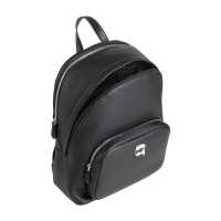 Karl Lagerfeld IKON Pebble MD Rucksack, 38x30x12 cm, Schwarz, Modell A1W30497, eleganter City-Rucksack mit Reißverschluss und Logo-Detail