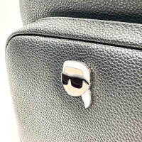 Karl Lagerfeld IKON Pebble MD Rucksack, 38x30x12 cm, Schwarz, Modell A1W30497, eleganter City-Rucksack mit Reißverschluss und Logo-Detail