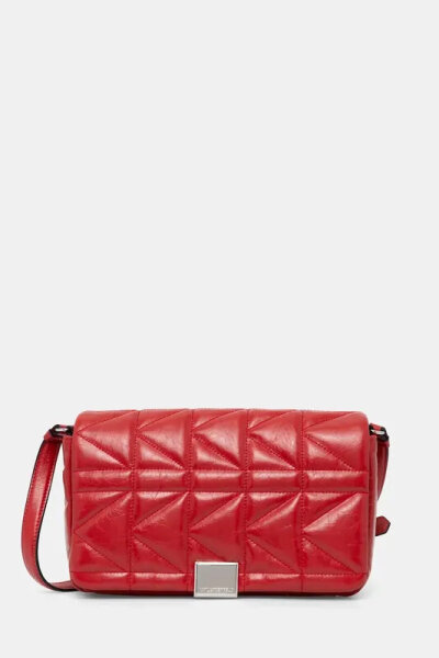 Karl Lagerfeld K/Kuilt Schultertasche, Modell A1W30394, rot, 17x26x7 cm, Stepp-Design, eleganter Look