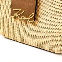 Karl Lagerfeld K/Signature shoulder bag, model A2W30011, natural tan, raffia, 25x15x9 cm, elegant design