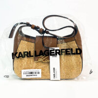 Karl Lagerfeld K/Signature shoulder bag, model A2W30011, natural tan, raffia, 25x15x9 cm, elegant design