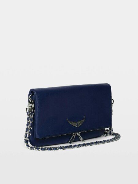 Zadig & Voltaire Rock Tasche, Modell LWBA0000 1432UNI, genarbtes Leder, Farbe Electric/Unique, 27x13,5x2 cm, Umhängetasche