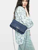 Zadig & Voltaire Rock Tasche, Modell LWBA0000 1432UNI, genarbtes Leder, Farbe Electric/Unique, 27x13,5x2 cm, Umhängetasche
