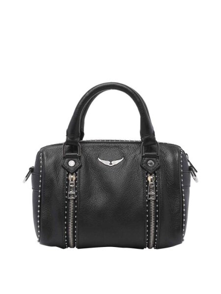 Zadig & Voltaire LWBA00012 XS Sunny Bag, grained leather, black, shoulder bag, detachable strap