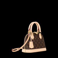Louis Vuitton Alma BB M46990, Handtasche, Monogram Canvas, 23,5×17,5×11,5 cm, goldfarbene Details, abnehmbarer Schulterriemen
