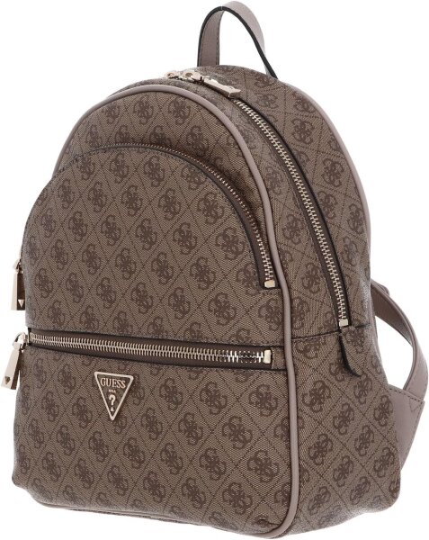 GUESS Manhattan Large Damen-Rucksack, Latte Logo, Einheitsgröße, 27,9×12×34 cm, stilvoll, geräumig, SG699433