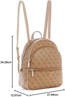 GUESS Manhattan Large Damen-Rucksack, Latte Logo, Einheitsgröße, 27,9×12×34 cm, stilvoll, geräumig, SG699433