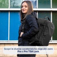 BidMamba Pro Rucksack 40x20x25 cm, 20L, Handgepäck, passend für Ryanair/Easyjet, Schwarz, USB-Anschluss, wasserabweisend
