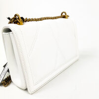 Dolce & Gabbana Devotion medium-sized bag, white, 14.5x21x3 cm, heart-shaped closure, shoulder strap, leather