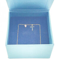 Glein Cross Birthstone Necklace October, 14K Gold, 13x8mm Pendant, 45cm Chain
