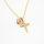 Glein Cross Birthstone Necklace October, 14K Gold, 13x8mm Pendant, 45cm Chain