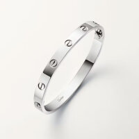 Cartier LOVE Armreif Classic, Modell 6,1 mm, 18K Weißgold 750, inkl. Schraubendreher, ikonisches Design