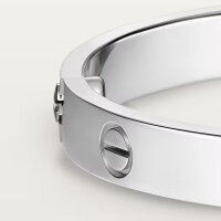 Cartier LOVE Armreif Classic, Modell 6,1 mm, 18K Weißgold 750, inkl. Schraubendreher, ikonisches Design