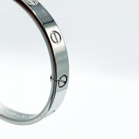 Cartier LOVE Armreif Classic, Modell 6,1 mm, 18K Weißgold 750, inkl. Schraubendreher, ikonisches Design