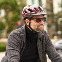 ABUS Urban-I 4.0 Fahrradhelm S (51–55 cm), LED-Rücklicht, 2 Modi, kastanienrot, für Erwachsene & Jugendliche