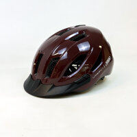 ABUS Urban-I 4.0 Fahrradhelm S (51–55 cm), LED-Rücklicht, 2 Modi, kastanienrot, für Erwachsene & Jugendliche