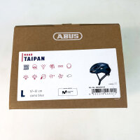 ABUS Taipan Rennradhelm L (57–61 cm), LED-Licht, Belüftung, Como Blue, leicht, verstellbar