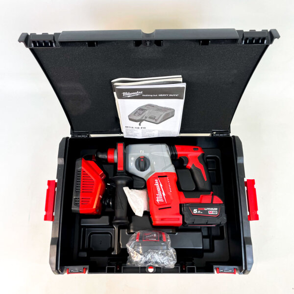 Milwaukee M18 BLHX-502X Akku-Kombihammer SDS-Plus, 2x 5Ah Akkus, bürstenlos, inkl. HD-Box, Modell 4933478892