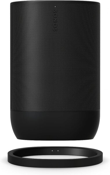Sonos Move 2 tragbarer Smart Speaker, Sprachsteuerung, AirPlay, Bluetooth, WLAN, 24h Akku, kompatibel mit iPhone/iPad, Schwarz