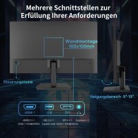 KTC H24T27 24-Zoll QHD 2K IPS Monitor, 100 Hz, Blaulichtfilter, HDMI/DP/Kopfhörer, für Gaming & Büro, schwarz