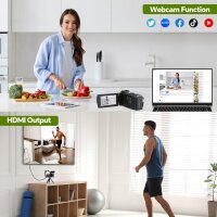 AC12 5K Ultra HD Camcorder, 2.9mm lens, Wi-Fi, 3" display, microphone, remote control, case, batteries, cables