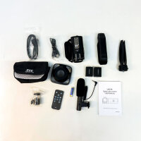 AC12 5K Ultra HD Camcorder, 2.9mm lens, Wi-Fi, 3" display, microphone, remote control, case, batteries, cables