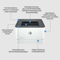 HP LaserJet Pro 3002dw Laser Printer, Duplex, 33 ppm, WLAN, USB, Ethernet, Bluetooth, Smart App, Wolf Pro Security, without power cord