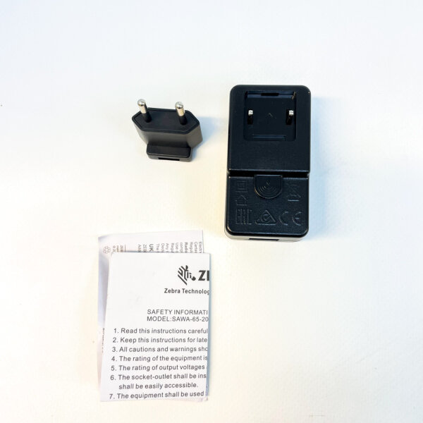 Zebra PWR-WUA5V12W0EU Netzteil, 5V/12W, EU-Stecker, schwarz, für mobile Geräte
