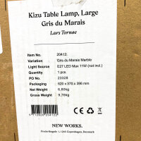 New Works 20412 Kizu Tischleuchte Large, Tischlampe, Gris du Marais Marmor, ohne Leuchtmittel, skandinavisches Design