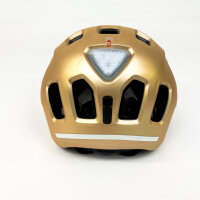 ABUS Youn-I 2.0 childrens bicycle helmet with LED light, size 52-57 cm, for teenagers, girls & boys, color Champagne Gold