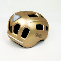 ABUS Youn-I 2.0 childrens bicycle helmet with LED light, size 52-57 cm, for teenagers, girls & boys, color Champagne Gold