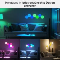Nanoleaf NL42-0002HX-9PK smarte RGBW LED Wandleuchte, sechseckig, Kunststoff, mehrfarbig, modular erweiterbar