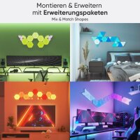 Nanoleaf NL42-0002HX-9PK smarte RGBW LED Wandleuchte, sechseckig, Kunststoff, mehrfarbig, modular erweiterbar