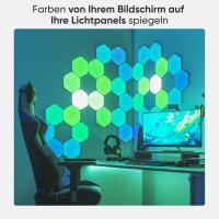 Nanoleaf NL42-0002HX-9PK smarte RGBW LED Wandleuchte, sechseckig, Kunststoff, mehrfarbig, modular erweiterbar