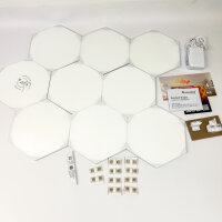 Nanoleaf NL42-0002HX-9PK smarte RGBW LED Wandleuchte, sechseckig, Kunststoff, mehrfarbig, modular erweiterbar