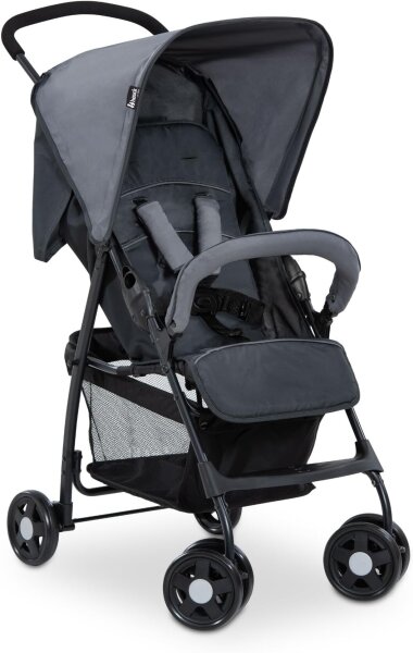 Hauck 171424 Buggy, leicht, bis 15 kg, Liegefunktion ab Geburt, kompakt faltbar, Sonnenverdeck, großer Korb, 5-Punkt-Gurt, Kunststoffräder