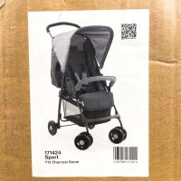 Hauck 171424 Buggy, leicht, bis 15 kg, Liegefunktion ab Geburt, kompakt faltbar, Sonnenverdeck, großer Korb, 5-Punkt-Gurt, Kunststoffräder