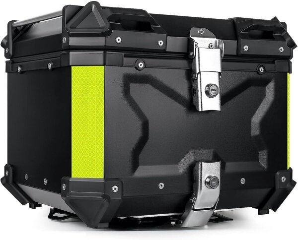Motorrad Topcase, Universal, Schwarz, abschließbar, 45L, für Roller und Motorrad, robustes Kunststoffgehäuse