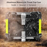 Motorrad Topcase, Universal, Schwarz, abschließbar, 45L, für Roller und Motorrad, robustes Kunststoffgehäuse