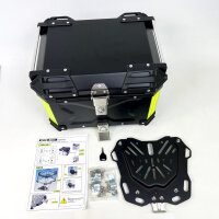 Motorrad Topcase, Universal, Schwarz, abschließbar, 45L, für Roller und Motorrad, robustes Kunststoffgehäuse