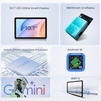 Aorlym P10 Pro Tablet, 10,1", 8GB RAM, 128GB Speicher, 120Hz Display, 8800mAh Akku, 13MP Kamera